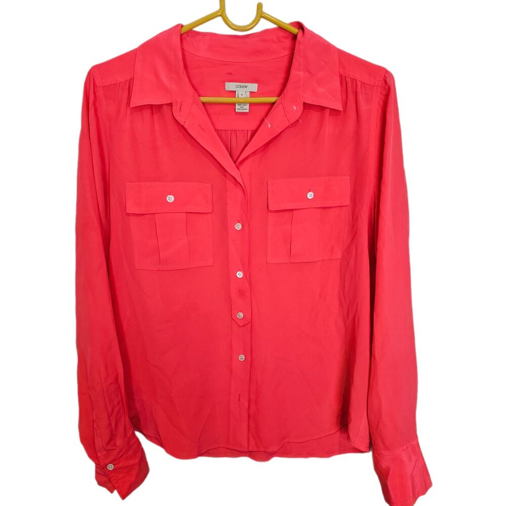 J Crew Womens Silk Blouse 4 Quiet Luxury Career Corp Office Siren Corporate Chic